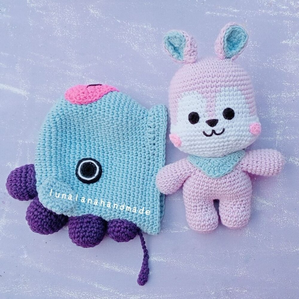 Mang BT21 y mascara crochet